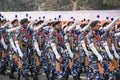 Kolkata Police Rapid Action ForceOfficers preparing for taking part in the upcoming Indian Republic Day parade at Indira Gandhi