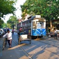 Tram is a heritage transport  in Kolkata , India Royalty Free Stock Photo