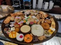 Large variety of Indian Bengali sweet dish served on a big plate with traditional Sandesh mithai Royalty Free Stock Photo