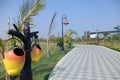 Kolkata, West Bengal/India - February 18, 2014: Empty public park and pathway display at `Eco Park` Rajarhat, Kolkata. Royalty Free Stock Photo