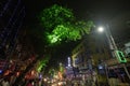 Decorated and illuminated street during Durga puja festival night