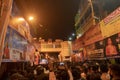 Decorated and illuminated street during Durga puja festival night