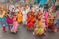 Women devotees dancing at Rath jatra at Kolkata