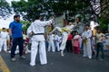 Young boys practicing Karate