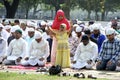 The Muslim devotees perform namaz in the eve of eid ul fitr in the city.