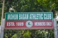 Kolkata, West Bengal / India - November 11 2019: Main gate of Mohun Bagan Athletic Club. Mohun Bagan is a professional football