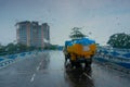 Monsoon abstract image of Kolkata traffic