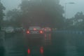 Monsoon abstract image of Kolkata traffic