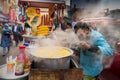 Boiled baby corn being sold, Kolkata, India Royalty Free Stock Photo