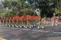 Indian military force marching past at Kolkata, India