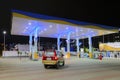 Beautiful night image of a petrol pump at night. Petrol is becoming expensive