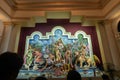 Kolkata, West Bengal, India- 4th October, 2022 : Beautifullly decorated Durga Puja idol inside puja pandal. Durga Puja is biggest