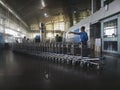 Trollies set in a row at Jaipur air port