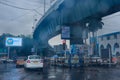 Monsoon abstract image of Kolkata traffic