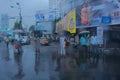 Monsoon abstract image of Kolkata traffic