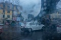 Monsoon abstract image of Kolkata traffic