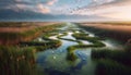 Kolkheti wetlands, AI generated image Royalty Free Stock Photo