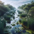 Kolkheti wetlands, AI generated image Royalty Free Stock Photo
