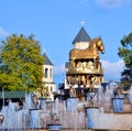 Kolkhida Fountain with golden horse statues