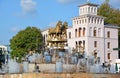 Kolkhida Fountain with golden horse statues