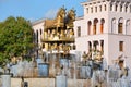 Kolkhida Fountain with golden horse statues