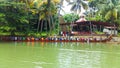 10/02/2020-Kollam, India: Players practicing for Vallam Kali (Boat Race) in Ashtamudi Lake, Kerala Royalty Free Stock Photo