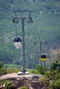 Kollam, Kerala, India - March 2, 2019 : Glass-covered cable car