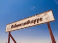 Kolmannskuppe signs in ghost town Royalty Free Stock Photo