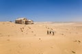 Wide angle view of one of the abandoned houses in Kolmanskop ghost town near Luderitz, Namibia, Africa