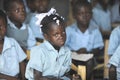 KOLMINY, HAITI: FEB 12, 2014. Crying Haitian Schoolgirl