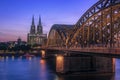 Koln Germany city skyline, Cologne skyline during sunset ,Cologne bridge with cathedral Germany Europe Royalty Free Stock Photo