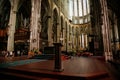 Kolner Dom, Cologne Cathedral Interior, Stained Glass Windows, Roman Catholic gothic church, Details of the sculptures, Nave altar