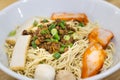 Kolo mee, or dry noodle. Popular food in Sarawak, Malaysia