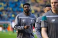 Kolo Toure warms up prior to the Europa League semifinal match between Villarreal CF and Liverpool FC at the El Madrigal Stadium