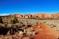 Late Afternoon in Cave Valley with a View of the Unusual Red Rock Sandstone Formations in Zion National Park in Utah. Royalty Free Stock Photo