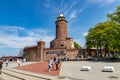 Kolobrzeg, zachodniopomorskie / Poland - May, 21, 2019: Lighthouse in a popular summer resort in northern Poland. Historic