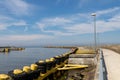 Kolobrzeg, zachodniopomorskie / Poland - May, 21, 2019:. A port in a town in northern Poland. Watercraft moored at the port quay