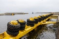 Kolobrzeg, Zachodniopomorskie / Poland - October, 16, 2019: Entrance to the port in Central Europe. View of the breakwater on a