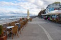 Kolobrzeg, Zachodniopomorskie / Poland - October, 30, 2019: Jan Szymanski Boulevard above the plaza. A place for walking and