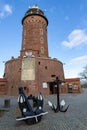 Kolobrzeg, zachodniopomorskie / Poland - October, 30, 2019: Lighthouse in a popular summer resort in northern Poland. Historic