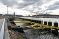 Kolobrzeg, zachodniopomorskie / Poland - October, 30, 2019:. A port in a town in northern Poland. Watercraft moored at the port