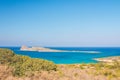 Kolokitha beach. Peninsula Kalydon. Crete, Elounda,Greece. Royalty Free Stock Photo