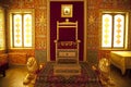 Kolomenskoye museum-reserve, wooden palace of tsar Alexei Mikhailovich. Reconstruction of the interior of the throne chamber. Mosc Royalty Free Stock Photo