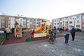 Kolomna, Russia - April 11, 2018: Child Play On Playground Under