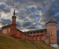 KOLOMNA, RUSSIA - MARCH 4, 2020: Kolomna Kremlin, part of the Fortress Wall, Kolomna/Marinkina Tower 1525-1531