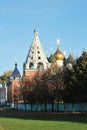 View of the domes of ancient churches in Kolomna