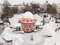 Winter view to Ukrainian Easter painted egg Pysanka Museum