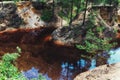 `Kolorowe Jeziorka` natural colorful lakes in Rudawy Janowickie, Poland Royalty Free Stock Photo