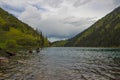 Kolsay mountain lake in Kazakhstan Royalty Free Stock Photo