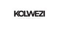 Kolwezi in the Congo emblem. The design features a geometric style, vector illustration with bold typography in a modern font. The